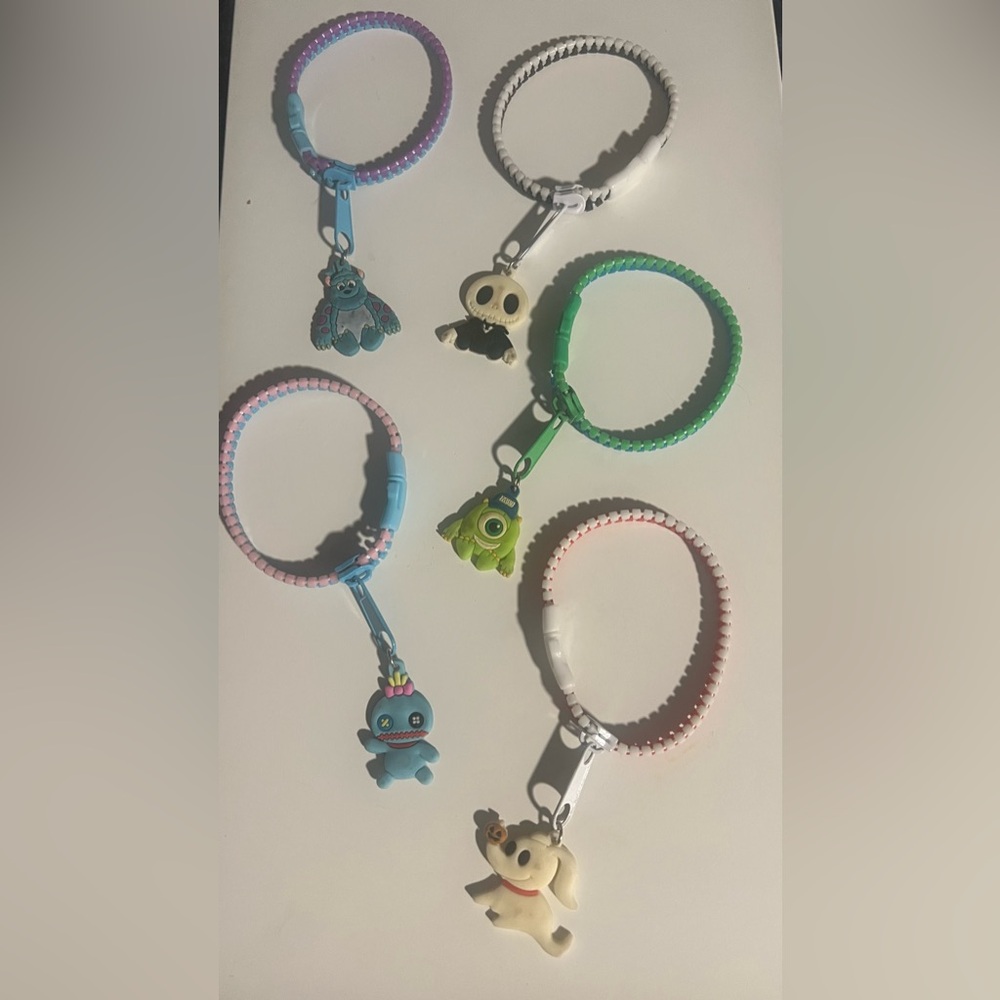 Disney Zipper Bracelets Lot Of 5